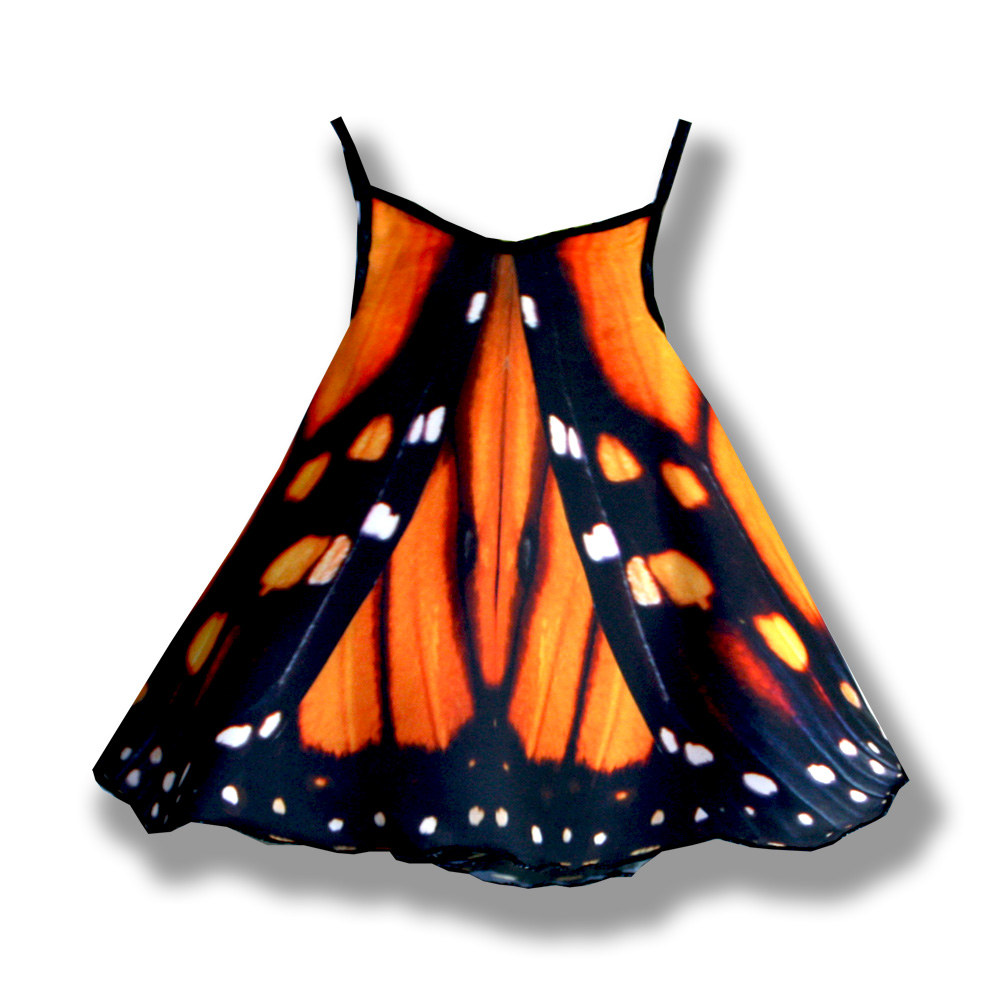 Сарафан, имитирующий крылья бабочки Ротшильдия, фотопринт