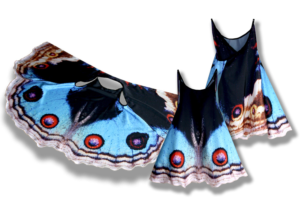 Сарафан, имитирующий крылья бабочки Анютины глазки